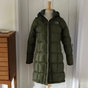 North Face Long Down Jacket Size S